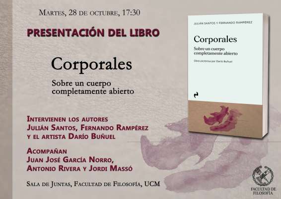 Presentación de Corporales, de Julián Santos y Fernando Rampérez, 28 de octubre, 17.30h